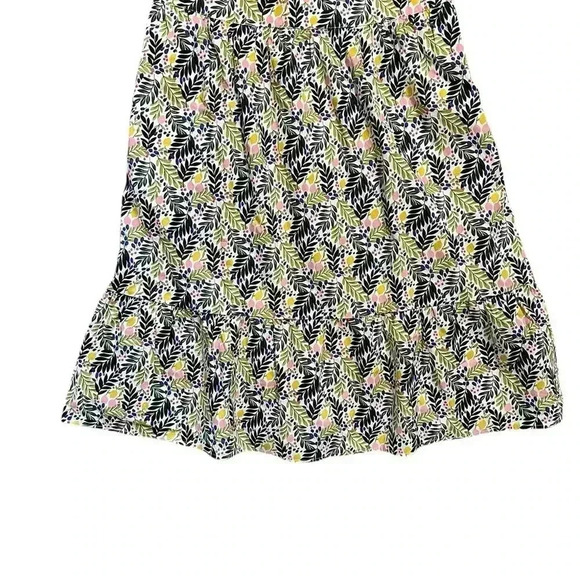 Boden Black and Yellow Square Neck Puff Sleeve Midi Sundress - Picture 3 of 5